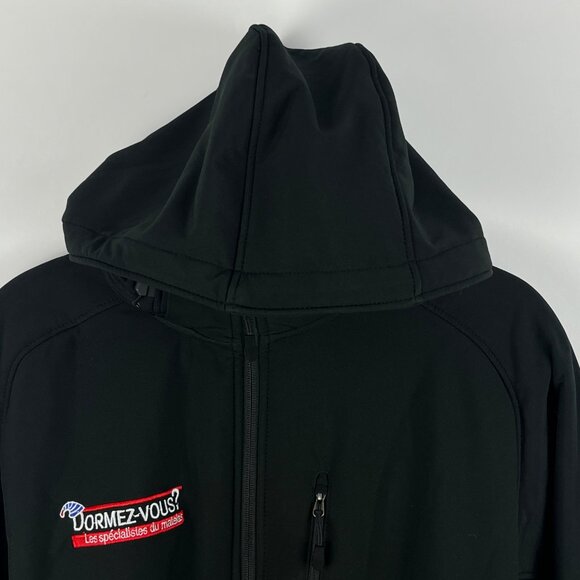 Kirkland Signature Windbreaker Jacket Size L Black Long Sleeve Hooded Lined - Picture 2 of 9